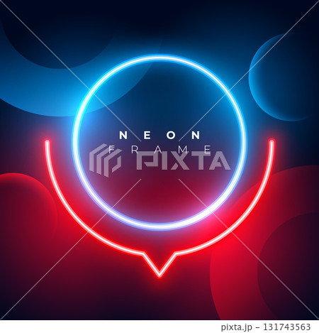 blue and red empty neon frame background design blue and red empty neon frame background design 131743563
