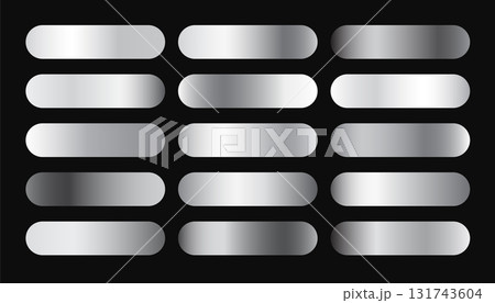 collection of shiny silver gradients swatch tone element design 131743604