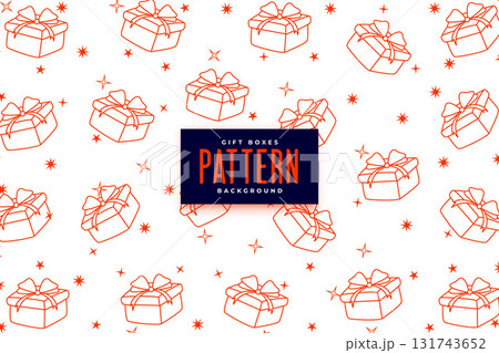 cute giftbox texture background in line style for wrapping package 131743652