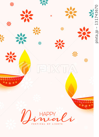 decorative happy diwali festive template with diya decorative happy diwali festive template with diya 131743670