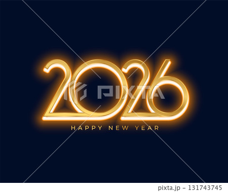 glowing neon 2026 lettering new year event background glowing neon 2026 lettering new year event background 131743745