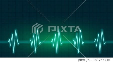 glowing neon ecg cardio heartbeat graph background 131743746