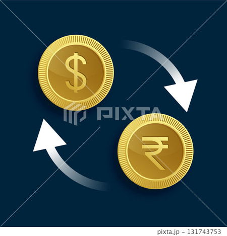 golden dollar to rupee money exchange background design golden dollar to rupee money exchange background design 131743753