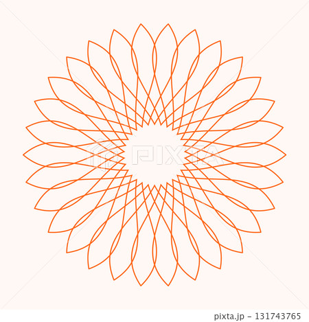 hand drawn geometric symmetry floral shape design 131743765