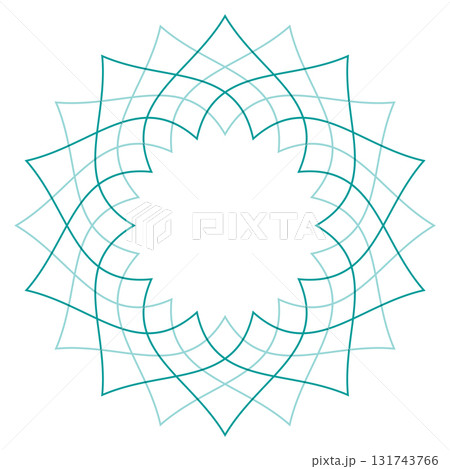 hand drawn symmetry round shape in line art 131743766