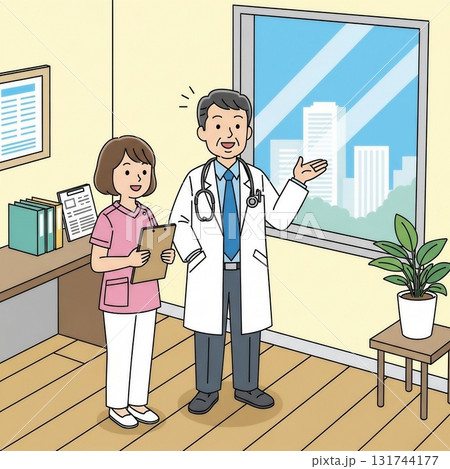 医師と看護師のかわいいイラスト7 医師と看護師のかわいいイラスト7 131744177
