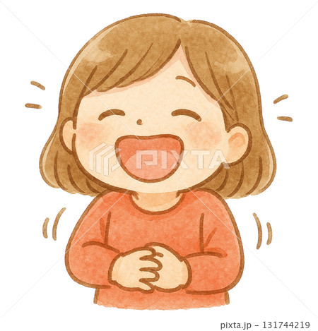 【人物】爆笑する女の子のイラスト 131744219