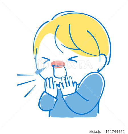くしゃみをしている男の子 くしゃみをしている男の子 131744331