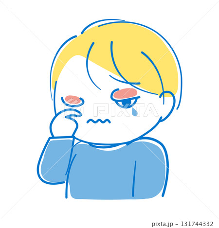 眼が痒すぎて腫れてしまった男の子 131744332