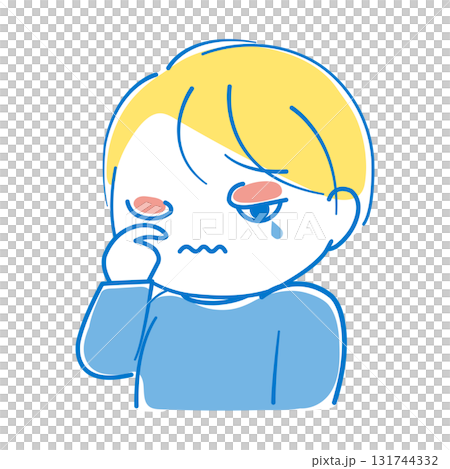 眼が痒すぎて腫れてしまった男の子 131744332