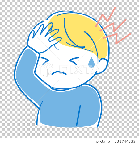 頭痛を訴える男の子 131744335