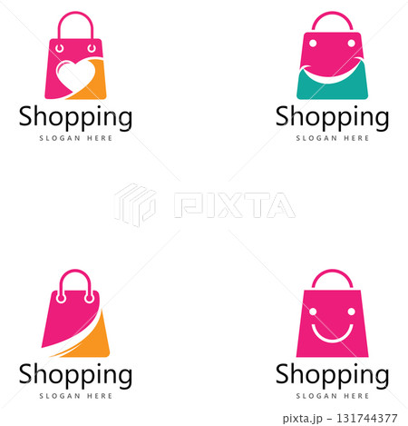 shopping bag vector logo design template shopping bag vector logo design template 131744377