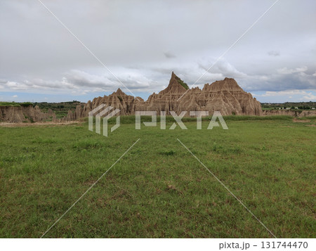 Wind and Rain Sculpted Hathiya Canyons in Sohawa Punjab with Dramatic Rock Spires and Gullies Wind and Rain Sculpted Hathiya Canyons in Sohawa Punjab with Dramatic Rock Spires and Gullies 131744470