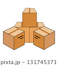 Illustration of Stacked Cardboard Boxes 131745371