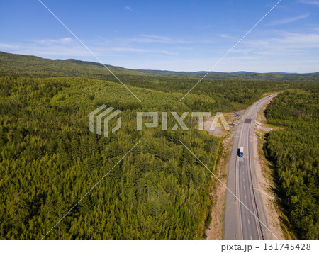 Scenic road through the lush forests of Vladivostok, Russia Scenic road through the lush forests of Vladivostok, Russia 131745428