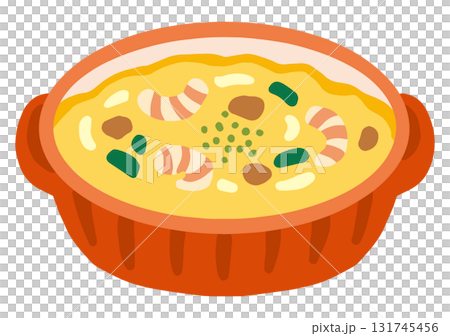 Shrimp gratin hand drawn vector illustration Shrimp gratin hand drawn vector illustration 131745456