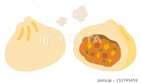 肉まんの手描きベクターイラスト 肉まんの手描きベクターイラスト 131745459