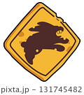 Cartoon Warning Aggressive Rabbit Sign Illustration 131745482