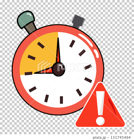 Red Stopwatch with Exclamation Point Illustration 131745484