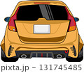 JDM Rear View of Yellow Hatchback Illustration 131745485