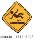 Caution Slippery Floor Hazard Sign Illustration 131745497