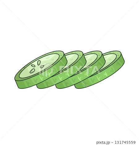 illustration of Cucumber Slices illustration of Cucumber Slices 131745559