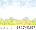 稲穂　田園風景　水彩イラスト 131745857