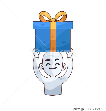 illustration of Happy Gift Receiver illustration of Happy Gift Receiver 131745992