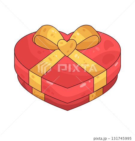 illustration of Heart Gift Box illustration of Heart Gift Box 131745995
