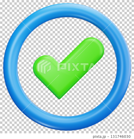 Circular Check Mark Button 131746030