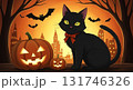 ハロウィーンを楽しむ黒猫 131746326