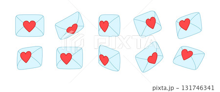Love heart envelope vector icon, 3D mail letter illustration with romantic message. Cute love envelope design for Valentine card, wedding greeting and digital communication. Isolated heart letter Love heart envelope vector icon, 3D mail letter illustration with romantic message. Cute love envelope design for Valentine card, wedding greeting and digital communication. Isolated heart letter 131746341