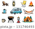 キャンプの挿絵向きイラスト 131746493