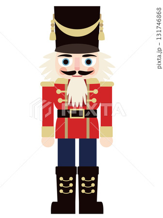 赤い衣装の兵隊くるみ割り人形のベクターイラスト 131746868