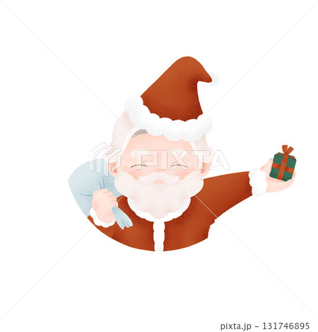 プレゼントを持ってきたサンタクロース(背景無し) プレゼントを持ってきたサンタクロース(背景無し) 131746895