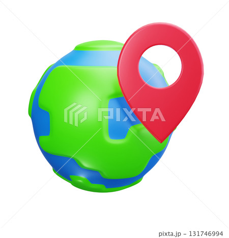 3D Global Location Earth Icon 3D Global Location Earth Icon 131746994