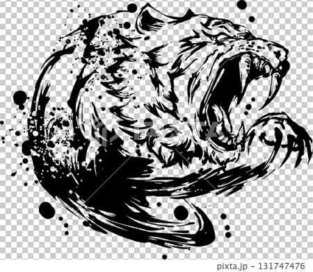 老虎墨水畫插圖 131747476