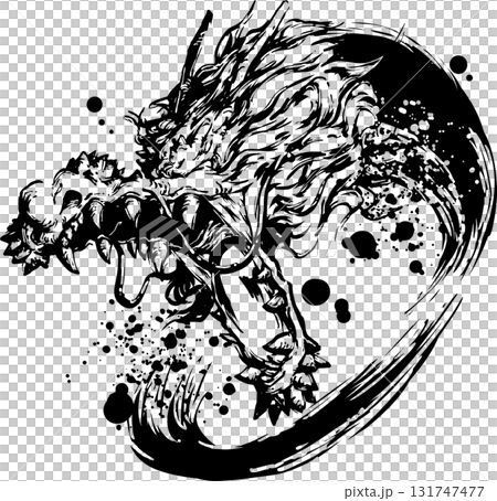 Dragon ink painting illustration Dragon ink painting illustration 131747477