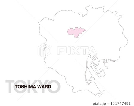 東京都豊島区の位置地図 区境無し 01 131747491
