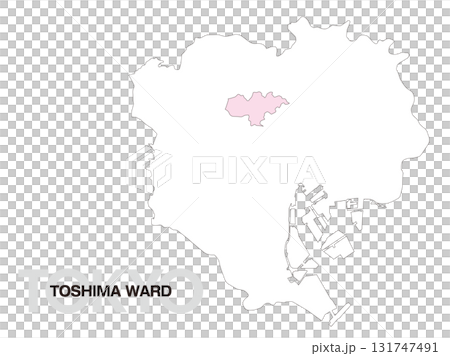 東京都豊島区の位置地図 区境無し 01 131747491
