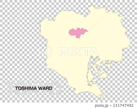 東京都豊島区の位置地図 区境無し 02 東京都豊島区の位置地図 区境無し 02 131747492