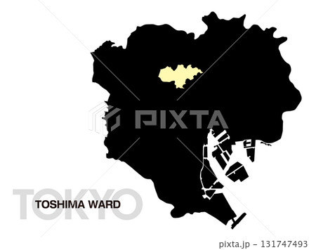 東京都豊島区の位置地図 区境無し 03 131747493