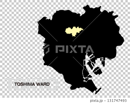 東京都豊島区の位置地図 区境無し 03 131747493