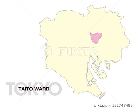 東京都台東区の位置地図 区境無し 02 131747495