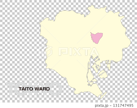 東京都台東区の位置地図 区境無し 02 131747495