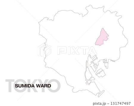 東京都墨田区の位置地図 区境無し 01 131747497