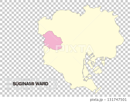 東京都杉並区の位置地図 区境無し 02 131747501