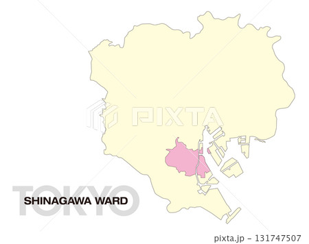 東京都品川区の位置地図 区境無し 02 131747507