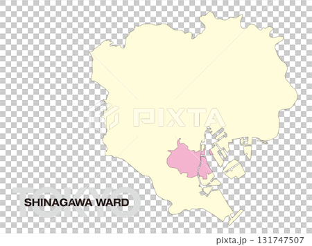 東京都品川区の位置地図 区境無し 02 131747507