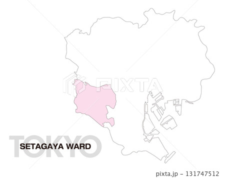 東京都世田谷区の位置地図 区境無し 01 131747512